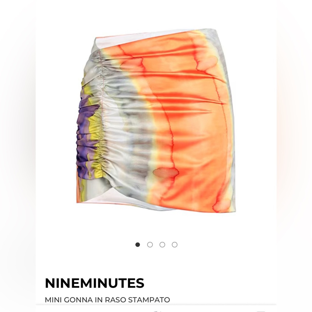 Nine Minutes Italian silk skirt designer Women's Multicolor Mini Skirt